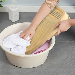 Plastic Washboard Blue And Coral For Home Use With Ribbed Surface For Scrubbing Clothes And Socks - Product Image 4