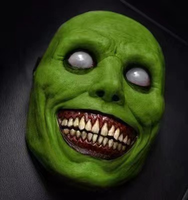 Hot Halloween Effrayant Diable Visage Latex Masque Blanc Vert Visage Souriant Démon Masque COS Exorciste Blanc-Eyed Devil Masque Horror Props