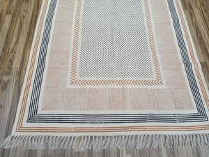 <b>Boho</b> Kilim Style Cotton Dhurrie <b>Rug</b> Hand Block Printed Bedroom Decor Floor <b>Rug</b> Home Carpet - Product Image 2
