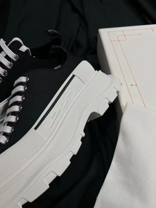 Chaussures décontractées montantes pour femme, version haute M MQ, blanches, à lacets, en toile, nouveau style, plateforme, semelle épaisse, rehaussantes - Product Image 3