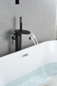 Robinet de salle de bain moderne, ensemble cascade noir pour baignoire autoportante avec douchette à main, pour baignoire et douche HD-BF-0519 Salle de bain moderne - Product Image 2