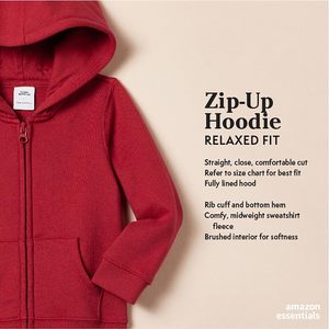 Sudadera con capucha y cremallera para niñas, forro polar, detalle de tejido acanalado, talla 2T - Product Image 2
