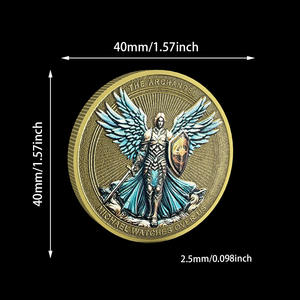 Moneda conmemorativa del Arcángel Miguel, moneda de desafío de comercio exterior, Salmo 91:10-11, moneda de coleccionista motivacional, fundición UV - Product Image 2
