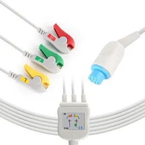 Kompatibel untuk Datex Ohmeda Cardiocap/5/M-NESTR 3 lead kabel pasien ECG klip monitor IEC ECG kabel