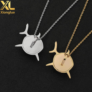 Pendentif Requin Hip Hop Micro-Incrusté de Zircons avec Diamants Entiers en Laiton, Collier Personnalisé pour Homme - Product Image 5