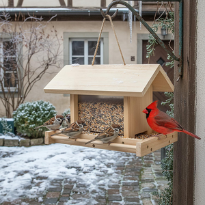 Nichoir en bois brut en gros, écologique, en pin naturel, pour la peinture, le bricolage, la décoration de jardin, nid d'<span class=keywords><strong>oiseau</strong></span> - Product Image 3
