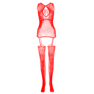 Bodystocking de mujer, lencería Sexy de <span class=keywords><strong>malla</strong></span> <span class=keywords><strong>transparente</strong></span>, monos con pantimedias con tirantes, mono ajustado de una pieza, superventas - Product Image 3