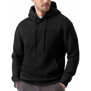 2025 hommes décontracté coton sweat à capuche à manches longues cordon polaire gaufré pull avec poches anti-rides taille XXS - Product Image 1