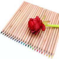 Ensemble de crayons de couleur en bois de 24 couleurs naturelles, boîte personnalisée, lapis de cor, crayons de couleur en bois, ensemble de crayons de couleur dans une boîte en papier