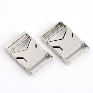 Boucles de ceinture réglables en métal à double pointe, couleur argent, pour sacs, vêtements, sacs à dos, accessoires de quincaillerie DZK375-25 - Product Image 2