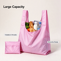 Sac fourre-tout personnalisable en nylon recyclé, écologique, imperméable, pliable, premium, rayé, pour la plage ou le marché, réutilisable