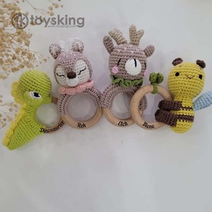 Sonaglio e <span class=keywords><strong>Anello</strong></span> Massaggiagengive in Morbido Cotone <span class=keywords><strong>con</strong></span> Motivi Animali per Neonati (0-3 Anni) Unisex - Product Image 3