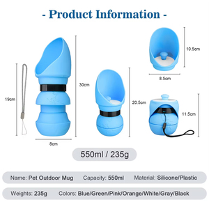 Accesorios para Mascotas, Taza para Perros, Botella Plegable para Mascotas de 550 ml, Silicona de Grado Alimenticio, Apta para Lavavajillas, Botella de Agua para Perros - Product Image 5