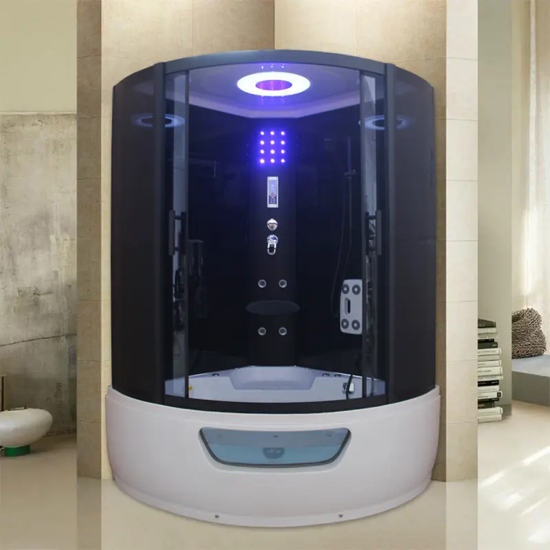 Cuarto de ducha de vapor con pantalla led, cuarto de ducha moderno en forma de arco, bañera de hidromasaje, combo de ducha de vapor