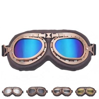 Nouvelles lunettes de moto rétro à monture intégrale, style vintage, verres miroir, coupe-vent, pour pilotes