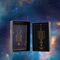 Tarot personnalisé 78 feuilles impression et emballage cartes de tarot avec guide doré or/argent bordé Oracle jeu noir de haute qualité