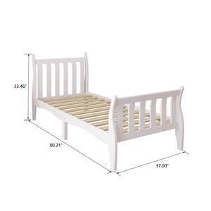 Cama Individual de Madera Estilo Trineo para Adultos, Económica, para Apartamentos Pequeños o Casas de Alquiler - Product Image 6