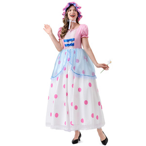 Bo Peep Cosplay Costume Pink Long Dress Anime Character Halloween Costume for Women Adults Role Play <b>Game</b> Outfit - Product Image 5