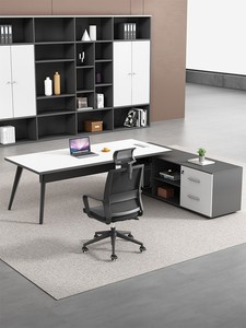 Bureau <span class=keywords><strong>de</strong></span> <span class=keywords><strong>direction</strong></span> minimaliste moderne en bois <span class=keywords><strong>de</strong></span> chêne avec ensemble chaise et armoire latérale et bibliothèque - Mobilier <span class=keywords><strong>de</strong></span> bureau personnalisable - Product Image 4