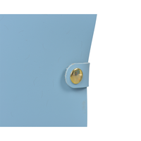 Carnet de notes professionnel OEM bleu clair avec bouton-pression métallique, portable, pour enregistrement, fabriqué en usine