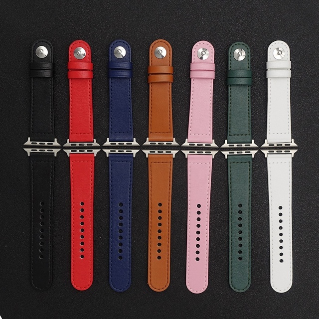 Luxury Leather Watch Bands 41/45/49mm Bracelet Watch Strap for Apple Series 8/8Ultra/7/6/5/4/3/SE