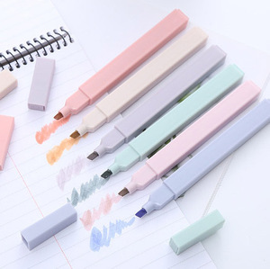 Wholesale Custom <strong>Aesthetic</strong> Cute <strong>Highlighters</strong> 12 Pastel Colors Macaron <strong>Highlighter</strong> Pen With Printing LOGO - Product Image 1