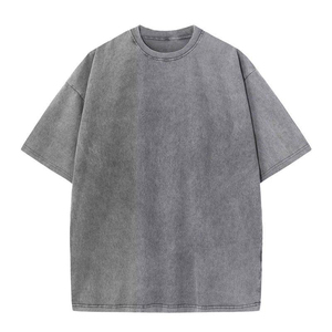 Custom Printing logo 100% Cotton Heavy Weight 320 Gsm Oversized Acid Wash Distressed <b>Men's</b> t Shirt Blank Vintage T-Shirt for <b>Men</b> - Product Image 5