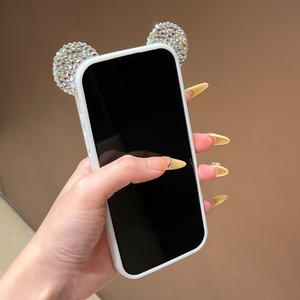 <span class=keywords><strong>Fundas</strong></span> de Teléfono Móvil Hechas a Mano de Lujo con Orejas de Ratón Brillantes, Resistentes a Impactos, de TPU, para 12-16 Promax 14 Plus 15 Pro, con Diamantes de Imitación - Product Image 5