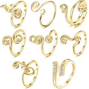 2026 New Fashion <b>Toe</b> <b>Ring</b> Summer Beach Foot Jewelry Bohemian Irregular Winding Real <b>Gold</b> Plated Adjustable <b>Toe</b> <b>Rings</b> for Women - Product Image 1