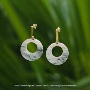 Pendientes de Moda, Acero Inoxidable 316L, Baño de Oro PVD, Sostenibles y Resistentes - Product Image 3