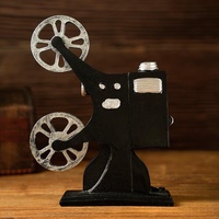 Figurine en résine de projecteur de films vintage vieilli, en forme de machine à films ancienne, pour la décoration de table à la maison