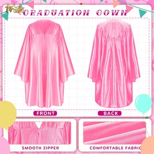 Vestido y gorra <span class=keywords><strong>de</strong></span> graduación <span class=keywords><strong>de</strong></span> uniforme <span class=keywords><strong>de</strong></span> Niños <span class=keywords><strong>de</strong></span> poliéster brillante Rosa personalizado con estola personalizada para uso escolar <span class=keywords><strong>de</strong></span> niños en edad preescolar - Product Image 3