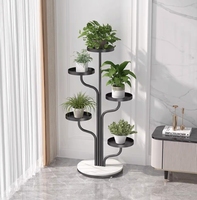 Support à fleurs en métal noir thermolaqué de haute qualité pour décoration artistique, présentoir en fer pour plantes d'intérieur/extérieur, pour jardin quotidien