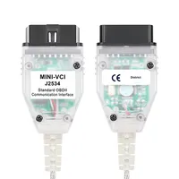 MINI VCI V18.00.008J2534 FT232 Herramienta de Diagnóstico para Automóviles, Interfaz OBDII 9-16V, Portátil, Transparente/Negro/Plateado, Garantía de 3 Meses