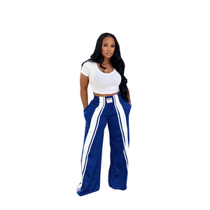 CN793 Nuovi <span class=keywords><strong>Pantaloni</strong></span> Sportivi Casual Versatili a Tubo Dritto <span class=keywords><strong>con</strong></span> Contrasto, Stile Europeo e Americano, <span class=keywords><strong>Estivi</strong></span>, a <span class=keywords><strong>Vita</strong></span> Media - Product Image 3