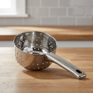 Passoire en acier inoxydable avec long manche, égouttoir durable pour légumes, lavable au lave-vaisselle, lavage à la main uniquement, usage en cuisine - Product Image 2