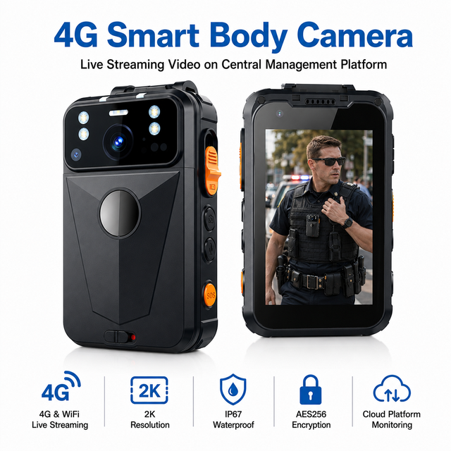 4G Personal Video Recorder IoT Body Camera Solution Android 2K WiFi Real-Time Video Monitoring Management Platform