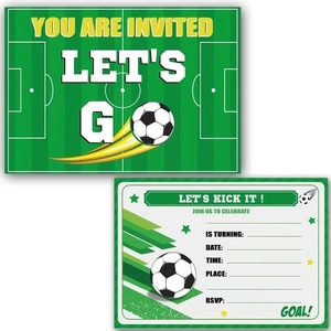 Invitations de fête sur le thème du football avec enveloppes, cartes d'<span class=keywords><strong>invitation</strong></span> sur le thème du sport pour fournitures de fête d'<span class=keywords><strong>anniversaire</strong></span>, décorations pour le jour du match de football - Product Image 6