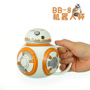 Taza de cerámica 3D de Star Wars Robot para niños de 350ml de capacidad con tapa para dibujos animados - Product Image 4