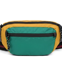 Sac banane unisexe en polyester ajustable avec fermeture éclair et fermoir, imperméable, en forme de coussin, tendance