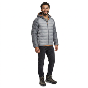 Veste matelassée en coton pour homme, design personnalisé OEM, vente en gros, avec col montant en toile et logo frontal - Product Image 1