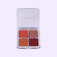 Meilleure vente poids léger longue durée ombre à paupières diverses textures miroitant paillettes 4 couleurs ombre à paupières Palette