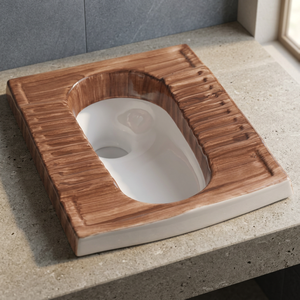 Casserole Orissa brun foncé Design moderne Toilette à squat en céramique sur pied WC avec chasse d'eau pour salle de bain Toilette à squat à chasse d'eau - Product Image 3