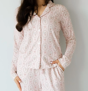 Pijamas Largos de 2 Piezas para Mujer, Elegantes y Estampados, Ropa de Dormir Suave para el Hogar, Conjuntos de Pijamas para Mujer - Product Image 1