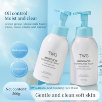 TWG RTS Vente en gros Nettoyant moussant pour le visage aux acides aminés, Nettoyant facial doux, Hydratant et purifiant, Mousse nettoyante pour le visage