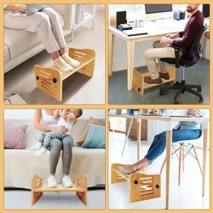 Reposapiés de madera Reposapiés personalizado debajo del escritorio Reposapiés ajustable de bambú debajo del escritorio - Product Image 2