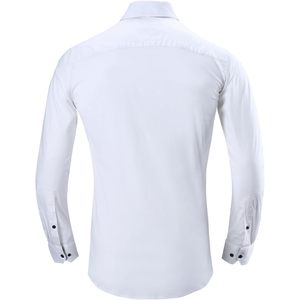 เสื้อเชิ้ตผู้ชายทรงปกติ แขนยาว ผ้าฝ้ายป๊อปลิน 100% กันยับ สำหรับธุรกิจ - Product Image 2