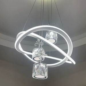 Lustres modernes en cristal de luxe avec télécommande, lampe LED de salon à détection avancée, 120W 165-220V 3CCT, éclairage suspendu - Product Image 6