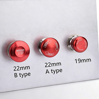Bouton-poussoir d'arrêt d'urgence en métal 19mm 22mm, à verrouillage 1NO1NC, en acier inoxydable pour panneau de commande de machines et sécurité