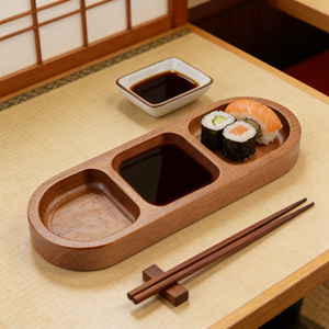 Bandeja Cuadrada Clásica <span class=keywords><strong>de</strong></span> Madera Maciza para Plantas, Plato para Condimentos, Desayuno, Comida, Sushi, Pan, Postre, Salsa, Plato para Sazonar en la Cocina - Product Image 5